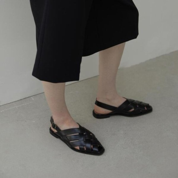 画像6: ALFIE Lesser-Match backpack straps sandal mule pant  フラット編み込み アルフィーレザーバックストラップ サンダルミュールスリッパパンプス (6)