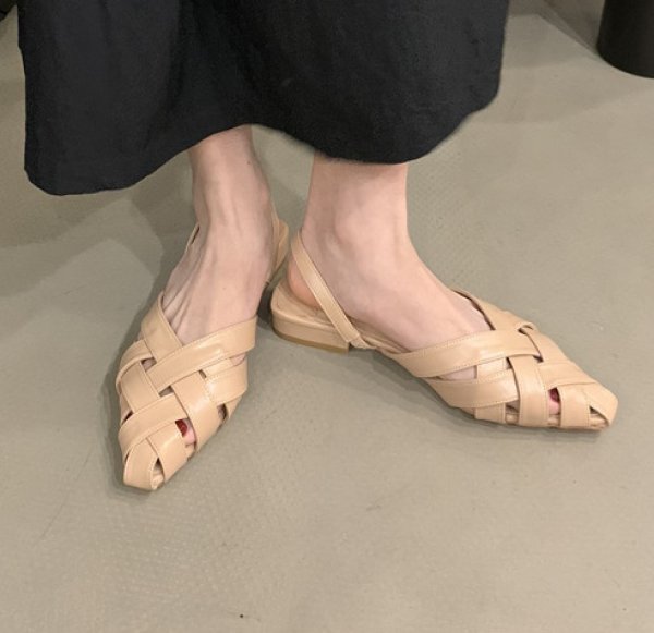 画像3: ALFIE Lesser-Match backpack straps sandal mule pant  フラット編み込み アルフィーレザーバックストラップ サンダルミュールスリッパパンプス (3)