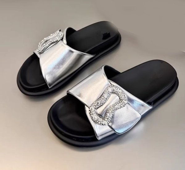画像7: Women's  Rhinestone buckle thick sole casual slippers sandals　ユニセックスラインストーンバックル厚底プラットフォームサンダルスリッパ (7)