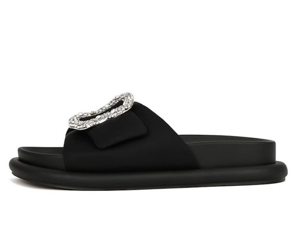 画像1: Women's  Rhinestone buckle thick sole casual slippers sandals　ユニセックスラインストーンバックル厚底プラットフォームサンダルスリッパ (1)