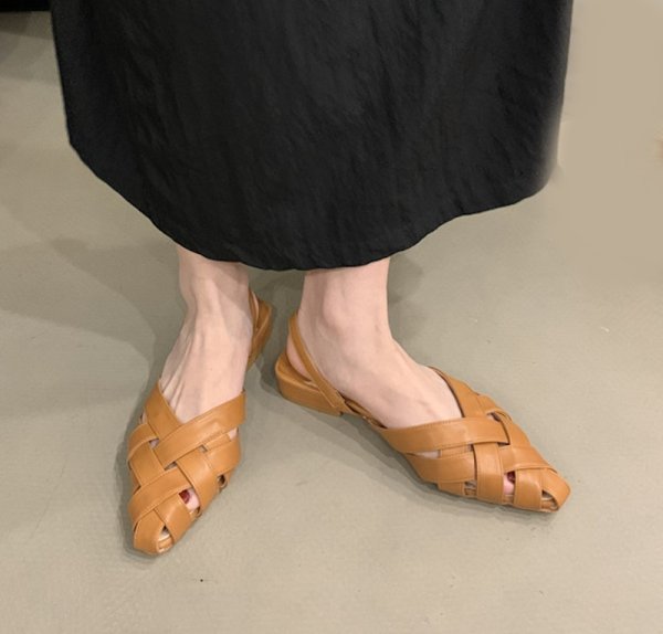 画像4: ALFIE Lesser-Match backpack straps sandal mule pant  フラット編み込み アルフィーレザーバックストラップ サンダルミュールスリッパパンプス (4)