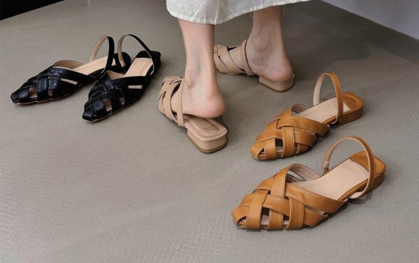 画像10: ALFIE Lesser-Match backpack straps sandal mule pant  フラット編み込み アルフィーレザーバックストラップ サンダルミュールスリッパパンプス (10)