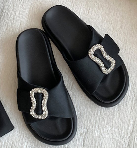 画像6: Women's  Rhinestone buckle thick sole casual slippers sandals　ユニセックスラインストーンバックル厚底プラットフォームサンダルスリッパ (6)