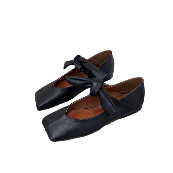 画像9: Ribbon Belt Flat Ballet Pumps Shoes　 フラットリボン結びバレーバレリーナシューズパンプス (9)