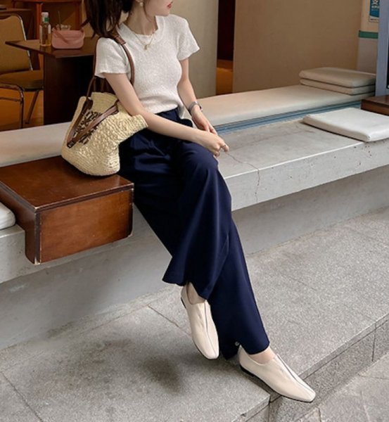 画像9: square toe soft  flat leather soft sole heel  one-step loafer pumps  フラットレザーソフトソールローファーパンプス (9)