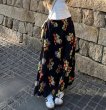 画像1: Women's Flower print gathered long maxi skirt　フラワープリントロングマキシ丈スカート (1)