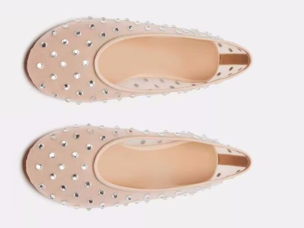 画像6: Mesh Rhinestone Flat Pumps Single Shoes　 フラットラインストーンメッシュパンプスローファー (6)