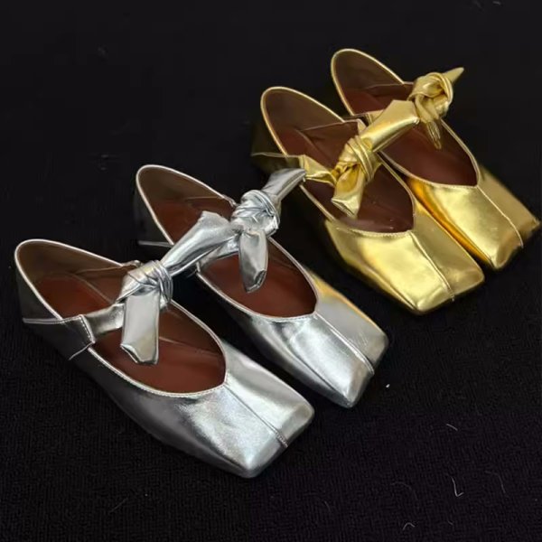画像13: Ribbon Belt Flat Ballet Pumps Shoes　 フラットリボン結びバレーバレリーナシューズパンプス (13)