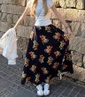 画像2: Women's Flower print gathered long maxi skirt　フラワープリントロングマキシ丈スカート (2)