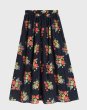 画像6: Women's Flower print gathered long maxi skirt　フラワープリントロングマキシ丈スカート (6)