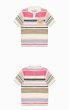 画像2: Women's Colorful striped knit polo shirt knit　 カラフルボーダーポロシャツニット (2)