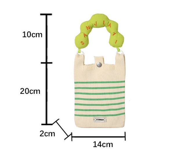 画像4: Contrast striped knit Shoulder tote bag　コントラストボーダーニットトートショルダーバッグ (4)