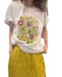 画像1: Flower graphic graffiti paint short sleeve T-shirt　フラワーグラフィック落書きペイントラウンドネック半袖 Tシャツ (1)