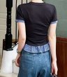 画像5: Check frill short sleeve T-shirt short-sleeved 　チェックギャザー付き半袖 Tシャツ (5)