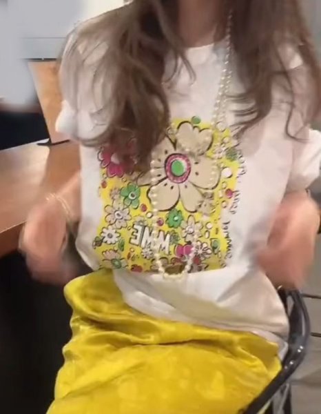 画像3: Flower graphic graffiti paint short sleeve T-shirt　フラワーグラフィック落書きペイントラウンドネック半袖 Tシャツ (3)