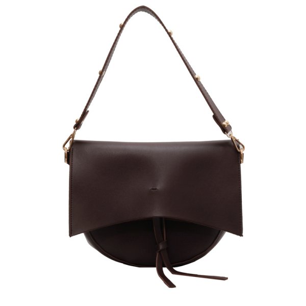 画像4: Textured Saddle Shoulder Tote Underarm Bag　レザーサドルトートショルダーアンダーアームバッグ (4)