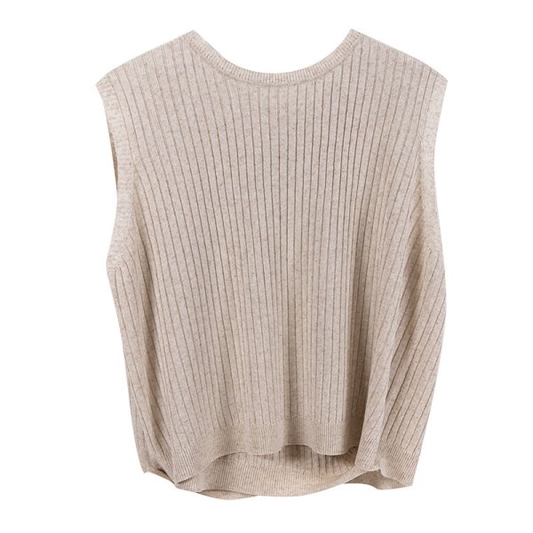 画像8: Women's Backless design cross knitsleeveless sweater knit　ノースリーブバックレスセーターニット (8)