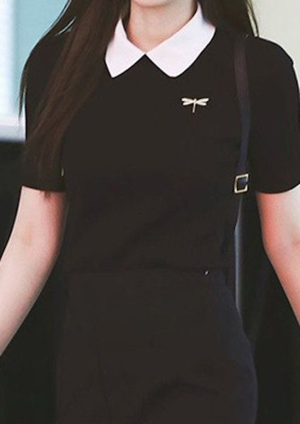 画像3: Women's ribbed collar polo shirt knit　ワンポイントリブポロシャツ半袖ニット (3)