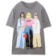画像1: New Yorker Girl Print graffiti paint short sleeve T-shirt　ニューヨーカーガールグラフィック落書きペイントラウンドネック半袖 Tシャツ (1)