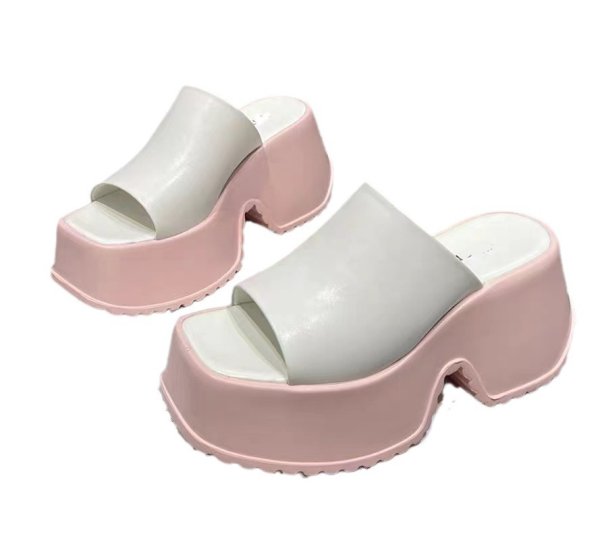 画像8: Women's  new platform heightening leather slippers casual sandals Open-toe  slippers  　ユニセックスプラットフォームレザー厚底サンダルスリッパ  (8)