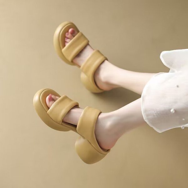 画像6: Women's Open-toe thick-soled  sandals  slippers  high-heeled slippers　ユニセックスプラットフォーム厚底マッチングヒールサンダルスリッパ  (6)