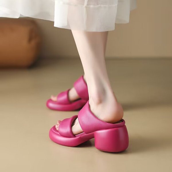 画像8: Women's Open-toe thick-soled  sandals  slippers  high-heeled slippers　ユニセックスプラットフォーム厚底マッチングヒールサンダルスリッパ  (8)