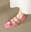 画像3: Pearl Flower Double Fairy Flat Mary Jane Pumps Shoes　 パールフラワー付きダブルストラップ フェアリーフラットメリージェーンパンプスバレーシューズ (3)