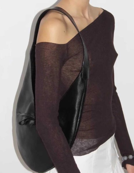 画像2: Palomarwool Saddle  Underarm Single Shoulder Crossbody Shoulder Tote  Bag　レザーアンダーアームリボントートショルダーサドルバッグクロスボディーバッグ (2)