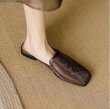 画像10: Square toe color block toe half drag pumps mules sandals slippers　 スクエアトゥカラーブロックトゥハーフドラッグ パンプスミュールサンダルスリッパ (10)