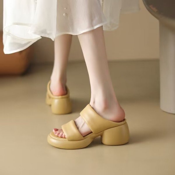 画像11: Women's Open-toe thick-soled  sandals  slippers  high-heeled slippers　ユニセックスプラットフォーム厚底マッチングヒールサンダルスリッパ  (11)