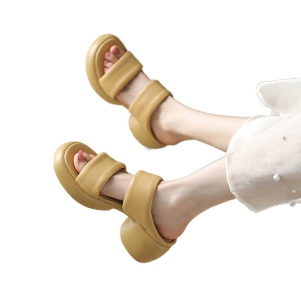 画像3: Women's Open-toe thick-soled  sandals  slippers  high-heeled slippers　ユニセックスプラットフォーム厚底マッチングヒールサンダルスリッパ  (3)