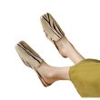 画像1: Square toe color block toe half drag pumps mules sandals slippers　 スクエアトゥカラーブロックトゥハーフドラッグ パンプスミュールサンダルスリッパ (1)
