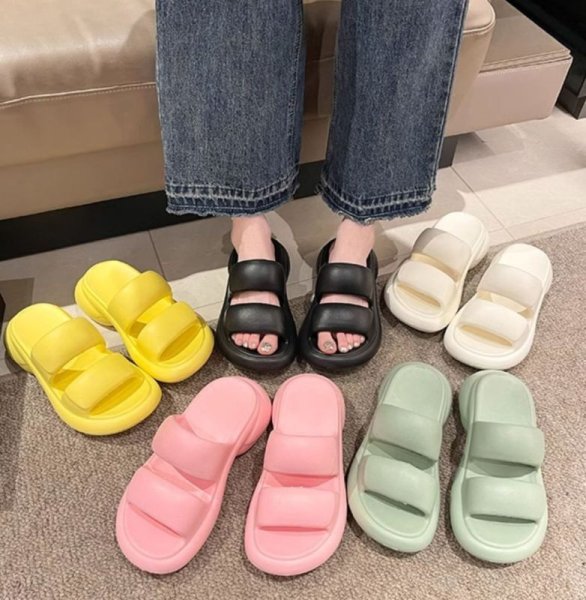 画像9: Women's  eva thick bottom shit feeling sandals slippers　ユニセックス変形厚底プラットフォームサンダルスリッパ (9)