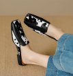 画像7: Square toe color block toe half drag pumps mules sandals slippers　 スクエアトゥカラーブロックトゥハーフドラッグ パンプスミュールサンダルスリッパ (7)