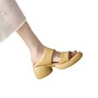 画像1: Women's Open-toe thick-soled  sandals  slippers  high-heeled slippers　ユニセックスプラットフォーム厚底マッチングヒールサンダルスリッパ  (1)