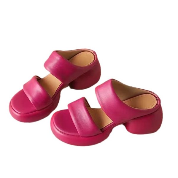 画像14: Women's Open-toe thick-soled  sandals  slippers  high-heeled slippers　ユニセックスプラットフォーム厚底マッチングヒールサンダルスリッパ  (14)