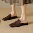 画像8: Square toe color block toe half drag pumps mules sandals slippers　 スクエアトゥカラーブロックトゥハーフドラッグ パンプスミュールサンダルスリッパ (8)