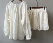 画像5: Women's Tencel embroidered sunproof shirt blouse and shorts setup 　テンセル刺繍ブラウス＆パンツセットアップ (5)
