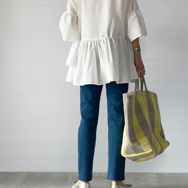 画像7: Women's Bell sleeve loose mid-length blouse shirt blouse 　ベルスリーブルーズミドル丈ブラウスシャツブラウス (7)