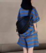 画像6: Women's Striped T-shirt and pants set  Logo sweat setup 　ボーダーTシャツ＆パンツセットアップスウェット (6)
