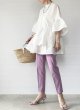 画像6: Women's Bell sleeve loose mid-length blouse shirt blouse 　ベルスリーブルーズミドル丈ブラウスシャツブラウス (6)