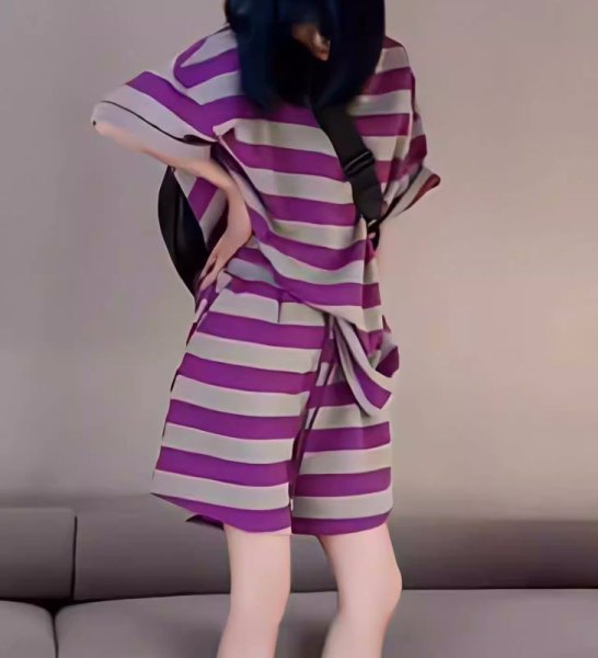 画像4: Women's Striped T-shirt and pants set  Logo sweat setup 　ボーダーTシャツ＆パンツセットアップスウェット (4)