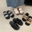 画像3: Women's  Thick bottom increased ribbon knot beach sandals slippers　ユニセックスプラットフォームレザー厚底リボン結びサンダルスリッパ  (3)