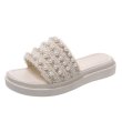 画像2: Women's  Pearl & fringe platform sandals slippers　ユニセックスプラットフォーム厚底パール＆フリンジサンダルスリッパ  (2)