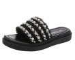 画像1: Women's  Pearl & fringe platform sandals slippers　ユニセックスプラットフォーム厚底パール＆フリンジサンダルスリッパ  (1)