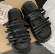 画像6: Women's  Thick bottom increased ribbon knot beach sandals slippers　ユニセックスプラットフォームレザー厚底リボン結びサンダルスリッパ  (6)
