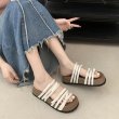 画像4: Women's  Thick bottom increased ribbon knot beach sandals slippers　ユニセックスプラットフォームレザー厚底リボン結びサンダルスリッパ  (4)