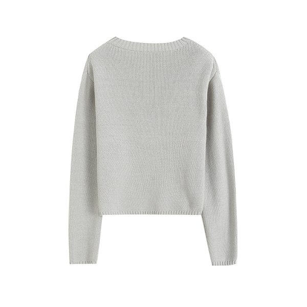 画像5: Women's French fashion stylish buttoned short round neck knit cardigan jacket  knit　おしゃれボタンフレンチカーディガンニット (5)