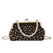 画像3: Quilted chain shoulder tote crossbody bag with pearls　パール付きチェーンショルダーパールハンドルトートクロスボディバッグ (3)
