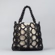 画像2: Wooden bead contrast color handmade tote bag　木製ビーズコントラストカラー ハンドメイドトートバッグ (2)